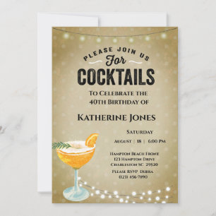 Invitation Cocktail du 40e anniversaire Brown pour femmes