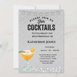 Invitation Cocktail du 40e anniversaire de Women's Grey