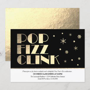 Invitation Cocktail du Nouvel An festif