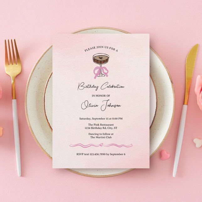 Invitation Cocktail Espresso Martini Anniversaire (Créateur téléchargé)