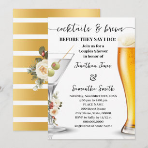 Invitation Cocktail et bières d'hiver avant le shower de coup