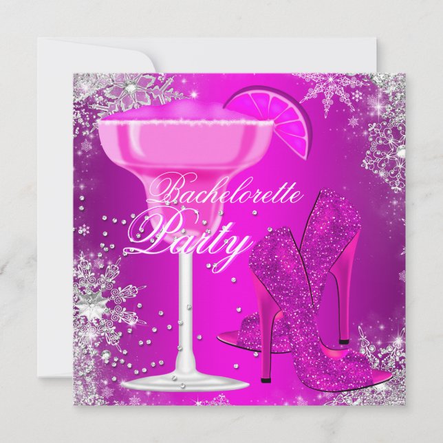 Invitation Cocktail étincelant & talons Bachelorette Invitati (Devant)