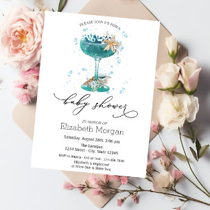 Invitation Cocktail, étoile de mer, Baby Shower coquillages