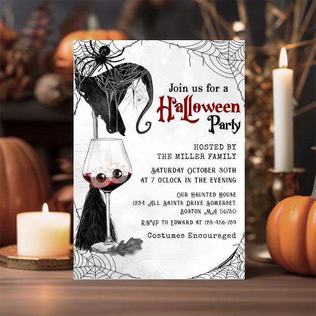 Invitation Cocktail gothique Araignée Adulte Halloween Party (Créateur téléchargé)
