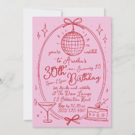 Invitation Cocktail Griffonnage Dessiné à la Main 30 ans Tout