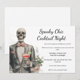 Invitation Cocktail Halloween   Nuit éffrayant chic