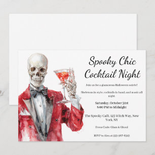 Invitation Cocktail Halloween Nuit éffrayant chic