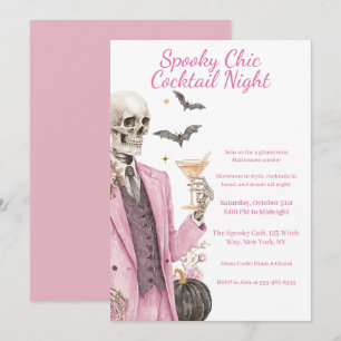 Invitation Cocktail Halloween   Nuit éffrayant chic