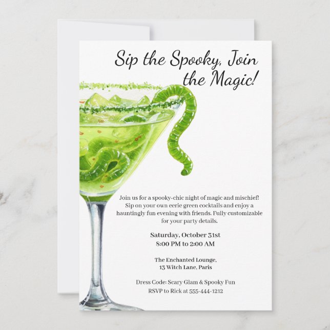Invitation Cocktail Halloween | Potion magique (Devant)