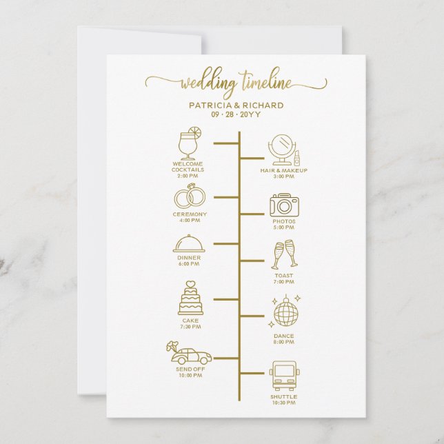 Invitation Cocktail Itinéraire mariage - Mariage Icon Bienven (Devant)