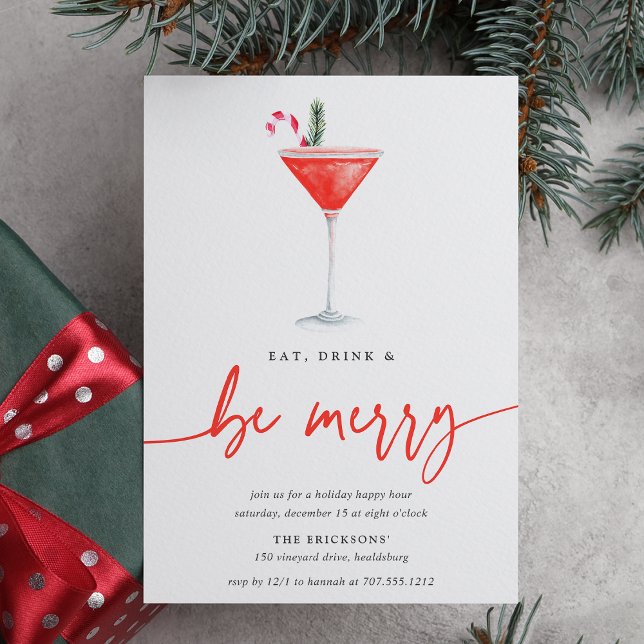 Invitation Cocktail | Mangez Boire & Soyez Joyeux (Créateur téléchargé)