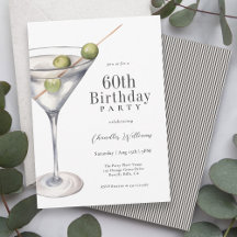 Cocktail Martini 60e fête d'anniversaire