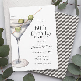 Invitation Cocktail Martini 60e fête d'anniversaire