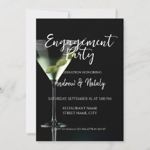 Invitation Cocktail Martini noir
