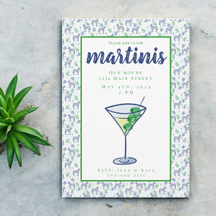 Invitation Cocktail Martini Zèbre Prépa Soirée Martini Blanc