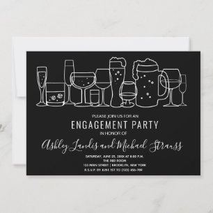 Invitation Cocktail mixte Boissons Engagement Partie Invitati