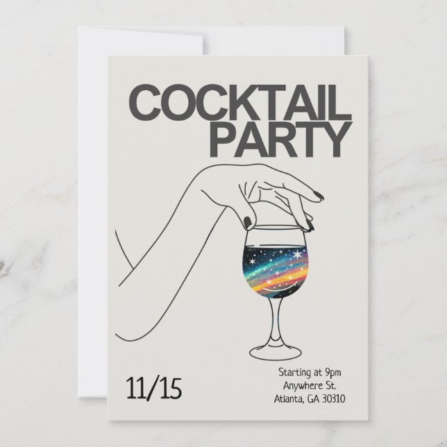 Invitation Cocktail Party Invitation personnalisé (Devant)