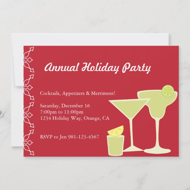 Invitation Cocktail Party Red (Devant)