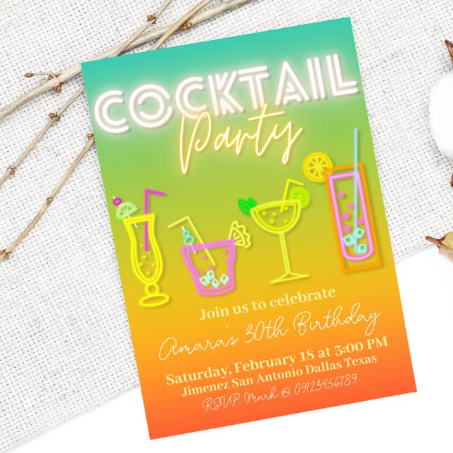 Invitation Cocktail Party - Tropical (Créateur téléchargé)