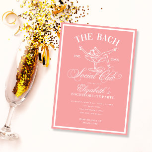 Invitation Cocktail Peach Social Club Bachelorette Party