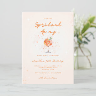 Invitation Cocktail Peachy Spritzed Away 30th Birthday Party