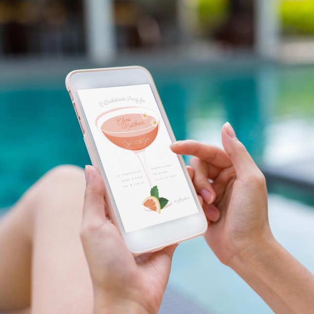 Invitation Cocktail rose Bachelorette Party (Créateur téléchargé)