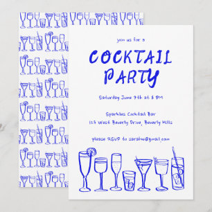 Invitation Cocktail Whimsical Boissons Personnalisé Anniversa