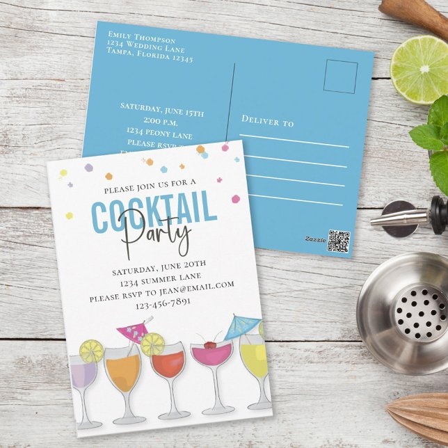 Invitation Cocktails adultes d'anniversaire Personnalisé (Créateur téléchargé)