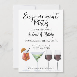 Invitation Cocktails amusants colorés