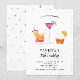 Invitation Cocktails Anniversaire Adulte
