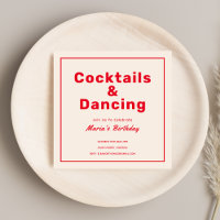 Cocktails & Boissons rouges Typographie audacieuse