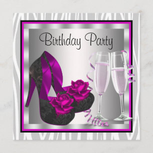 Invitation Cocktails Chaussures Femmes Hot rose fête d'annive