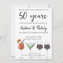 Invitation cocktails colorés et amusants