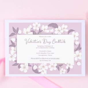 Invitation Cocktails de la Saint Valentin Galentines florales