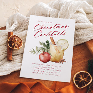 Invitation Cocktails de Noël festifs Fête Fête