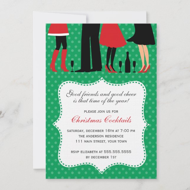 Invitation Cocktails de Noël Fête de Noël (Devant)