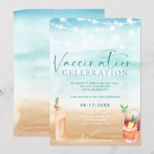 Invitation Cocktails de plage Célébration de vaccination
