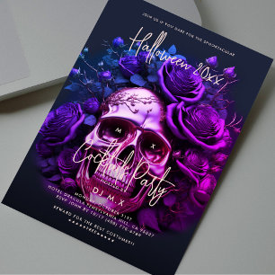 Invitation Cocktails d'Halloween adulte Party Peau bleu viole