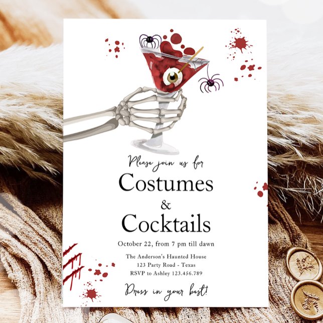 Invitation Cocktails et costumes Boos Booze Adult Halloween (Créateur téléchargé)