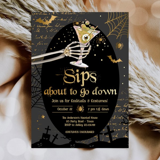 Invitation Cocktails et costumes Brews Boos Booze Halloween (Créateur téléchargé)