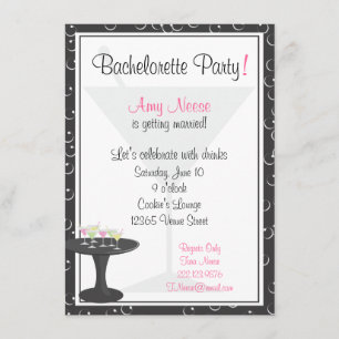 Invitation Cocktails et partie de Bachelorette de bulles