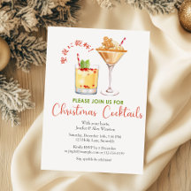 Cocktails Fête de Noël Gingerbread Aquarelle