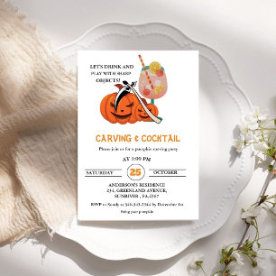 Invitation Cocktails Halloween et Carving Adult Party Invit