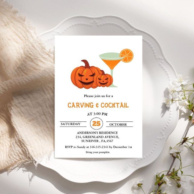 Invitation Cocktails Halloween et Soirée des adultes (Créateur téléchargé)