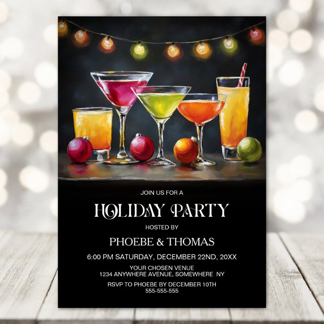 Invitation Cocktails Holiday Party (Créateur téléchargé)