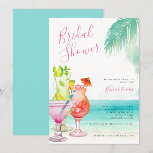 Invitation Cocktails tropicaux Fête des mariées de plage