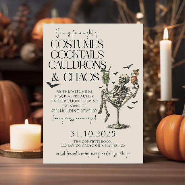 Invitation Cocktails vintages et fête d'Halloween (Créateur téléchargé)