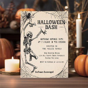 Invitation Cocktails vintages Skeleton Adulte Halloween Party