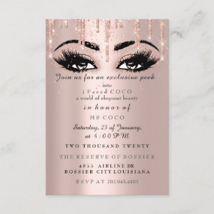 Invitation Coco Event Drips Rose Eyelash maquillage formel