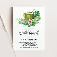 Cocotier Aquarelle Tropicale Brunch Mariage Été